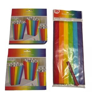 Pride Party Supplies Goodie Bags Boxes Stripes Paper Favor Bags Gay Rainbow
